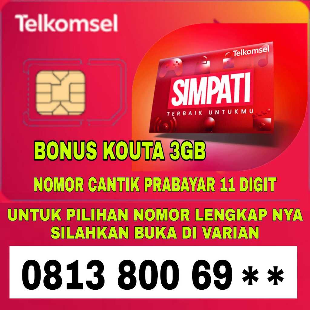Nomor cantik kartu perdana telkomsel simpati 11 angka