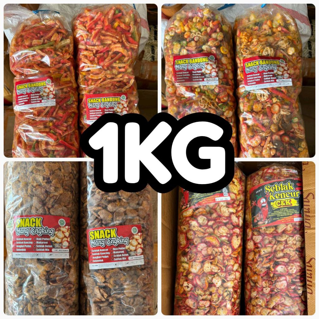 1KG Kerupuk Jengkol Pedas - Kerupuk Seblak Kencur Pedas - Kerupuk Seblak Campur