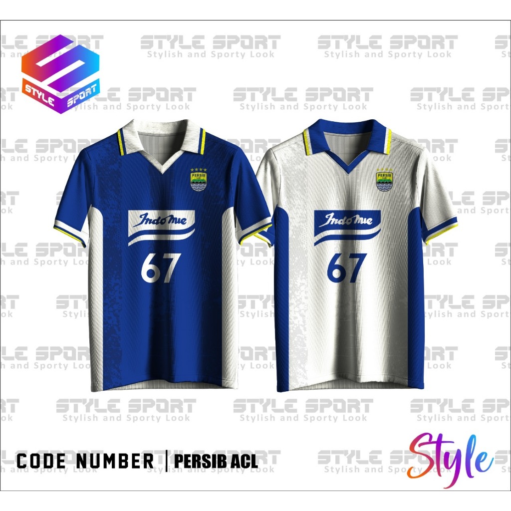 STYLE_Setelan Jersey Persib Bandung Edisi ACL 2 AFC 2025 2026 Biru Putih Gratis Nama dan Nomor Suka 