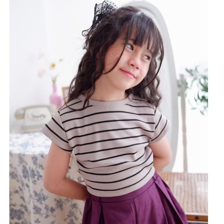 CROP TOP ANAK PEREMPUAN ALINA CROP TOP KAOS SALUR ANAK PEREMPUAN