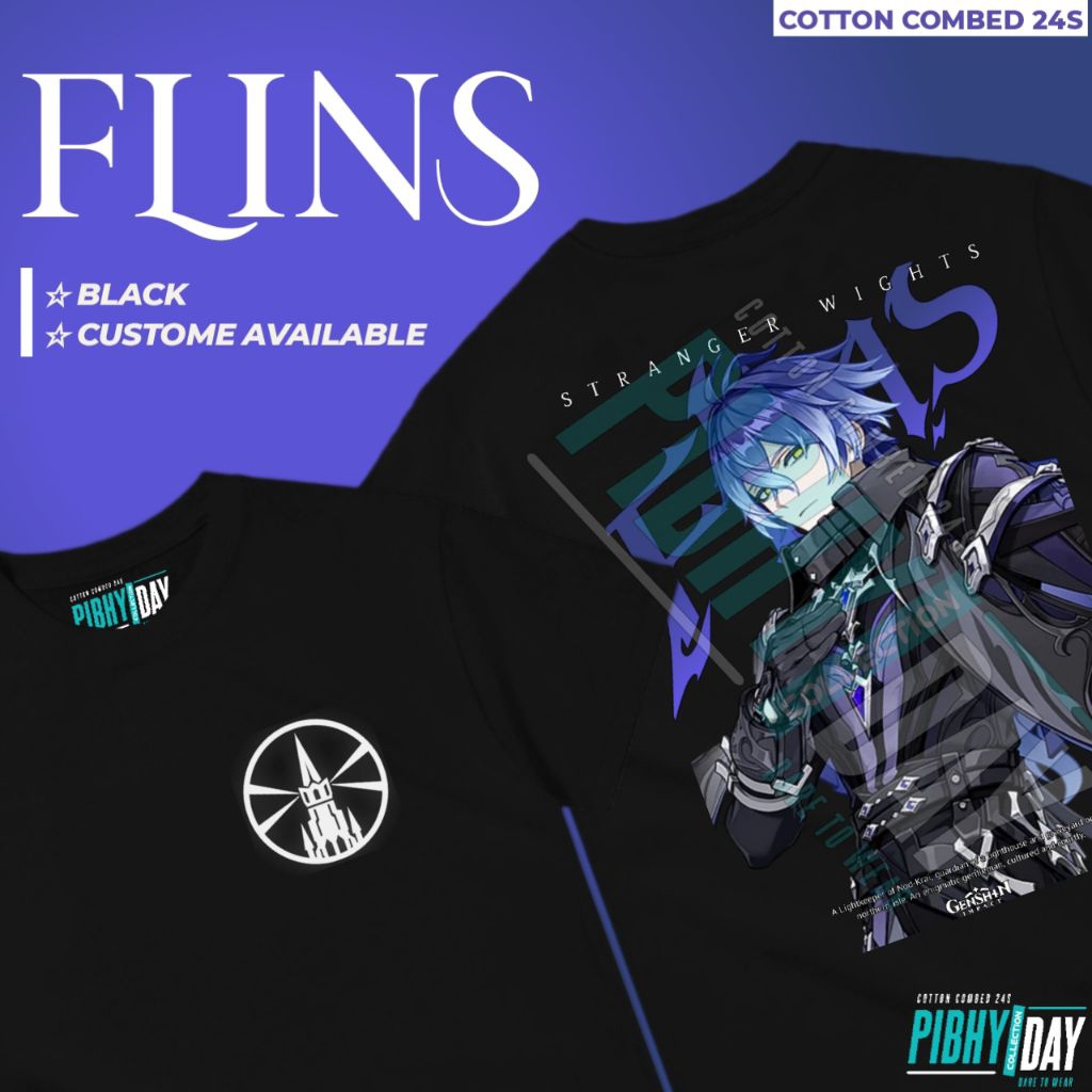T-Shirt Kaos Baju Game Flins Genshin Impact