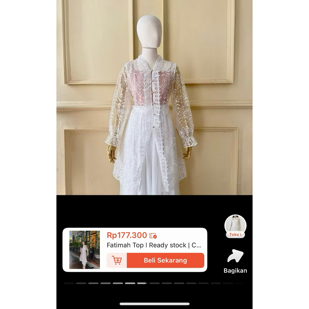 preloved fatimah top/carissa butik/outer lebaran/outfit kondangan/kebaya/outer idul fitri/outer keba