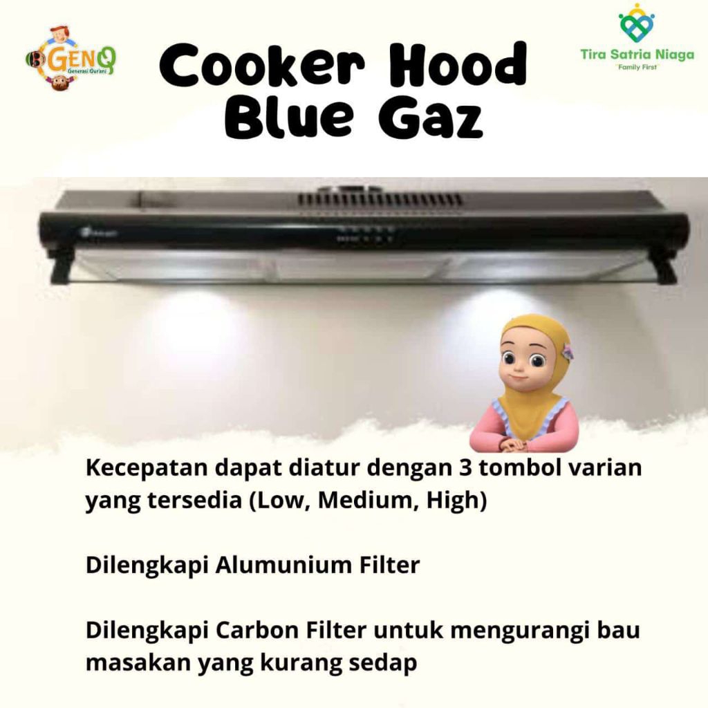 cooker hood blue gaz