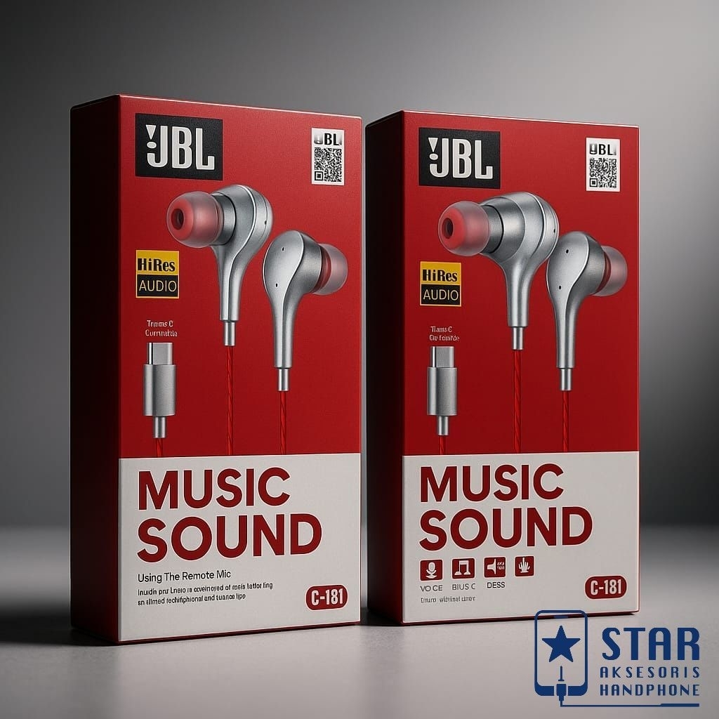 [ Type C ] Headset Handsfree Earphone JBL C-181 HiRes Audio