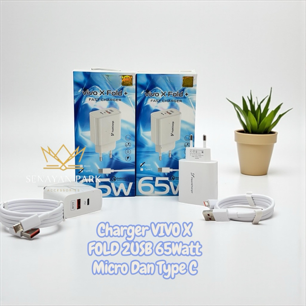Charger Vivo X Fold 65Watt 2usb Usb + Type C PD Super Fast Charger / Casan Vivo 65W [SEN]