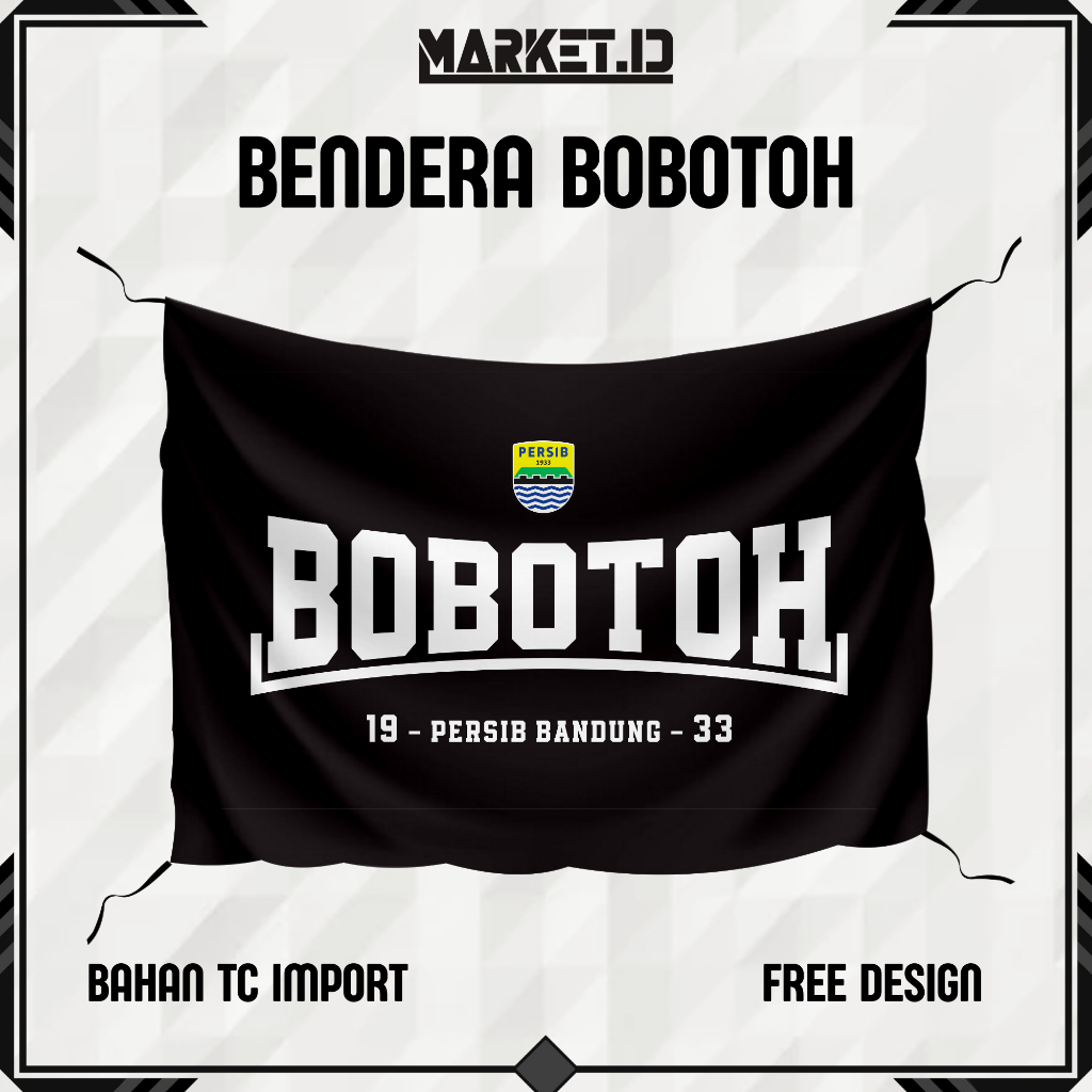 Bendera Bobotoh Persib Bandung | Bendera Ultras | Mini Flag Persib FREE DESAIN