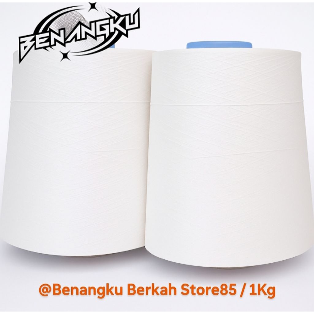 Berkah_Seratus Benang Obras Putih Polyester 1 Kg Benang Polyester Obras Putih 1 Kg