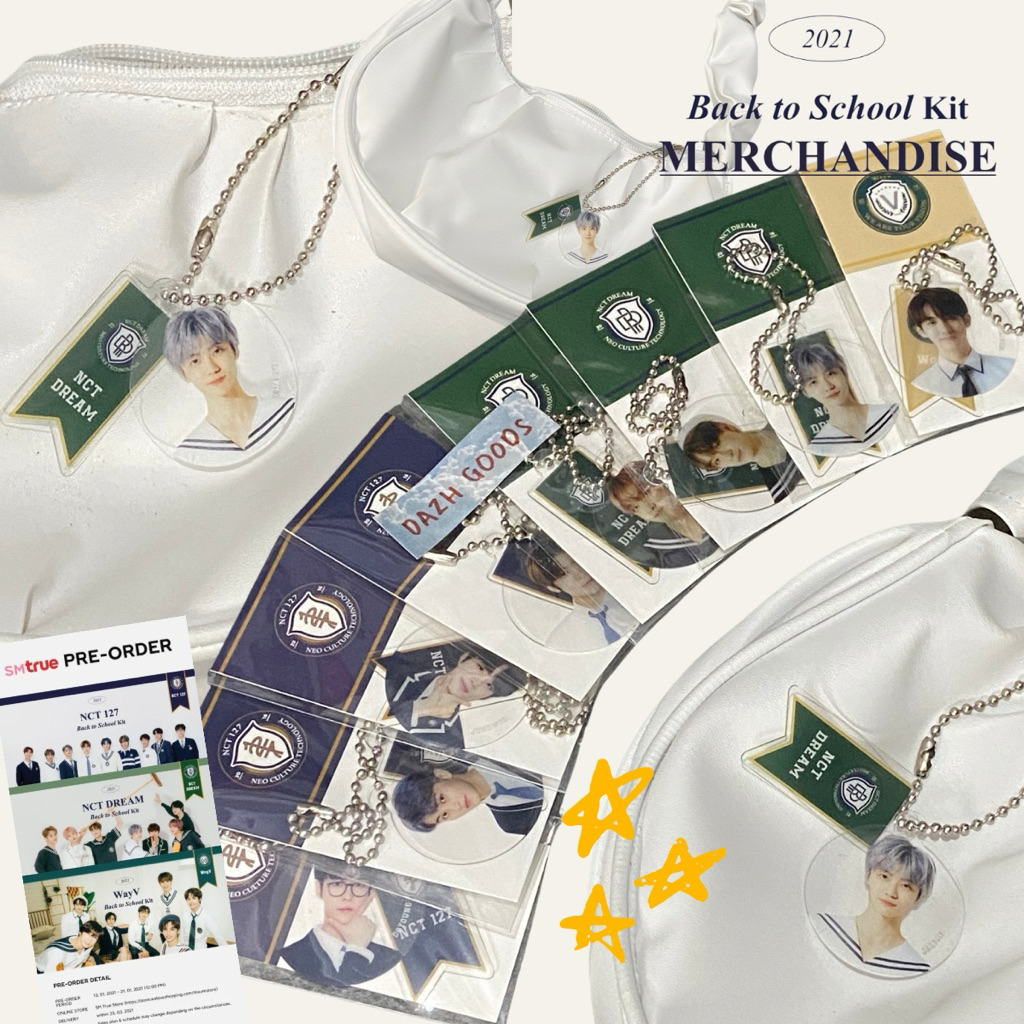 [OFFICIAL] NCT Back to school B2S kit 2021 keyring – Jaehyun Taeyong Mark Doyoung Jungwoo Jaemin Jen
