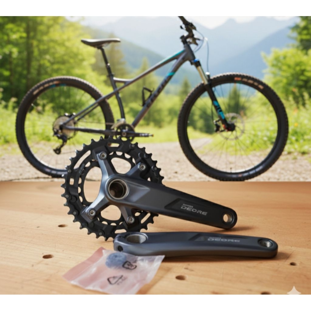 Crank shimano Deore 2 speed 2 Susun 36T-26T Hollowtech 2 Crank Shimano Deore 100% original FC-M4100-