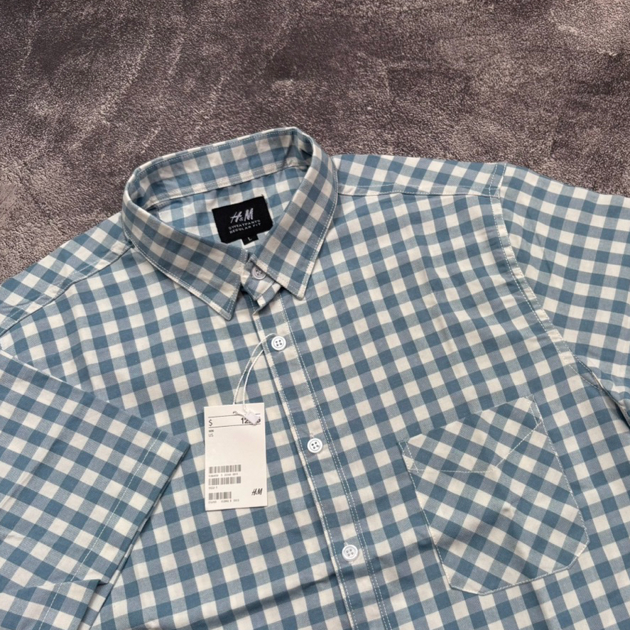 Kemeja Pria Kotak Kotak H&M Formal Import Quality / Atasan Pria Terbaru
