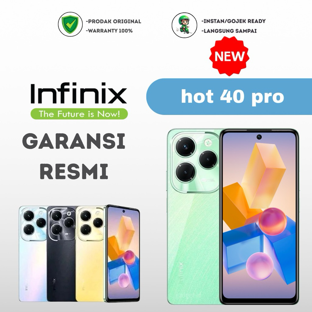 infinix Hot 40 Pro 8/256 12/256 garansi resmi infinix indonesia Up to 16GB Extended Ram - Helio G99