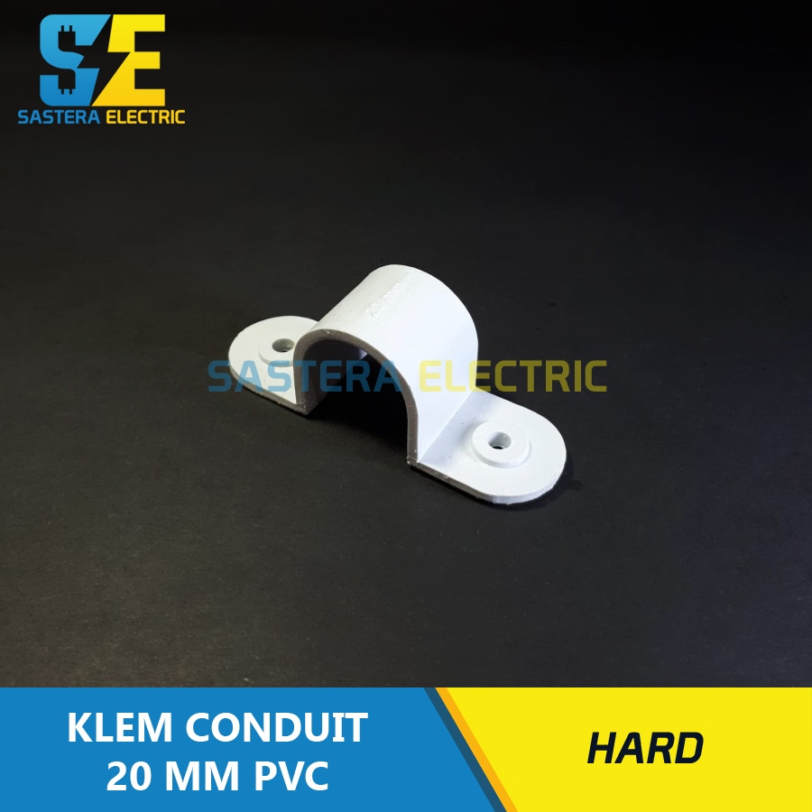 Klem Pipa Conduit 20 mm Hard / Klem Pipa Listrik 20 mm / Klem 20 mm Putih / Klem Conduit 20 mm