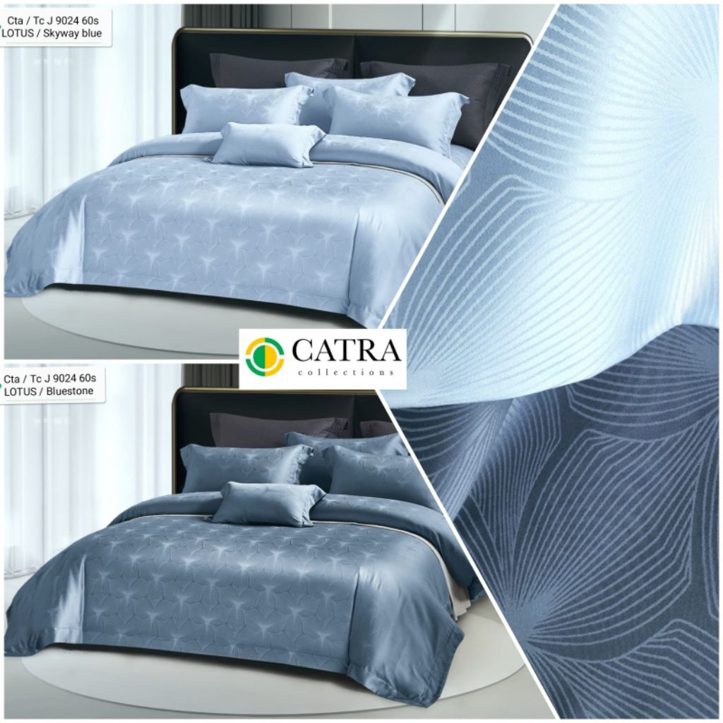 BEDCOVER 240× 280 SET [DUVE] + SPREI TENCEL JACQUARD UK.200×200 T40 CM