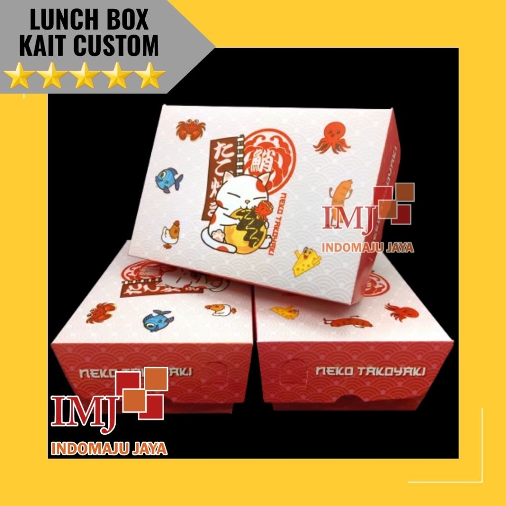 PAPER LUNCH BOX KAIT CUSTOM DESAIN BOX TAKOYAKI CUSTOM DESAIN PAPER LUNCH BOX CUSTOM