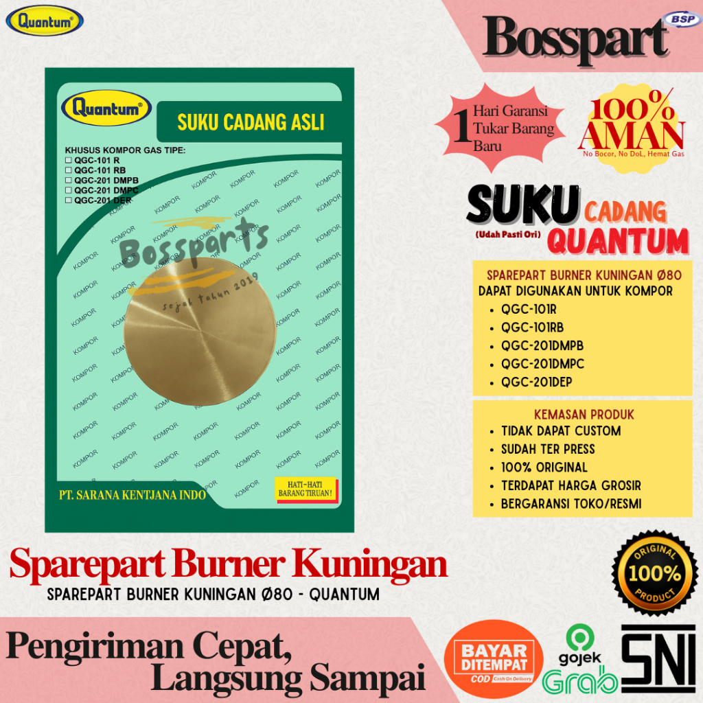 Quantum Sparepart Kompor Burner Kuningan 80mm / Burner Kuningan Kompor Quantum ORIGINAL