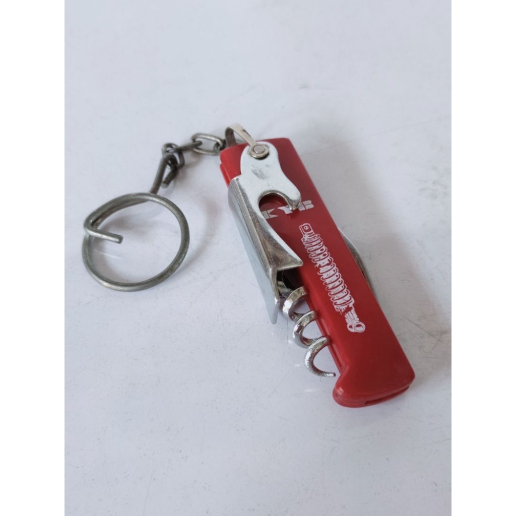 Gantungan kunci klasik bukaan tutup botol pisau lipat bottle opener wine opener souvenir shockbreake