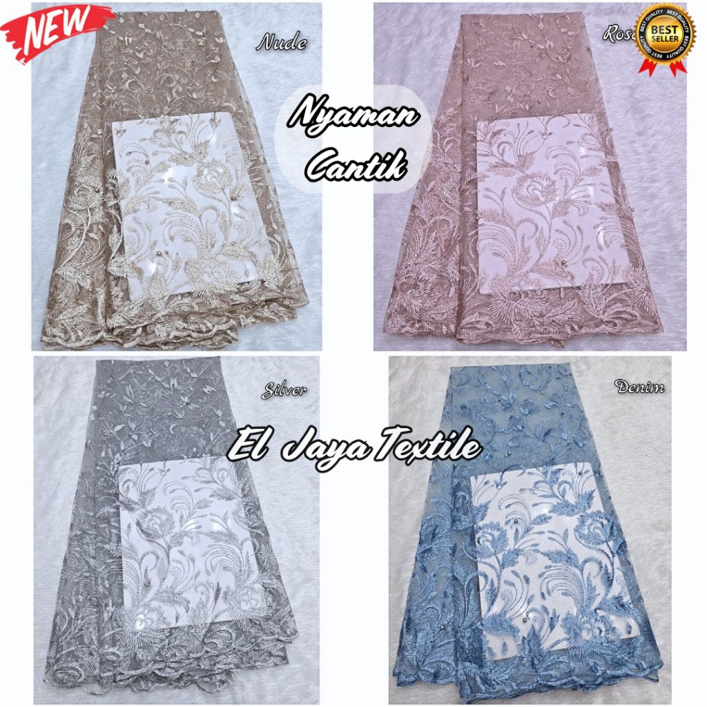 SALE. Kain Brokat Premium Mewah / Kain Brokat Meteran / Kain Tile Meteran / Kain Tile Mutiara / Kain