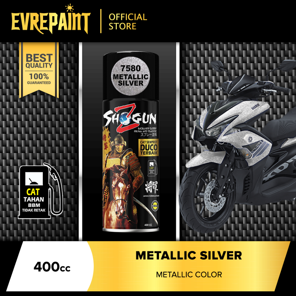 Cat Pilok Pilok Shogun Z Cat Semprot Duco Metallic Silver 7580 400CC / 400ML