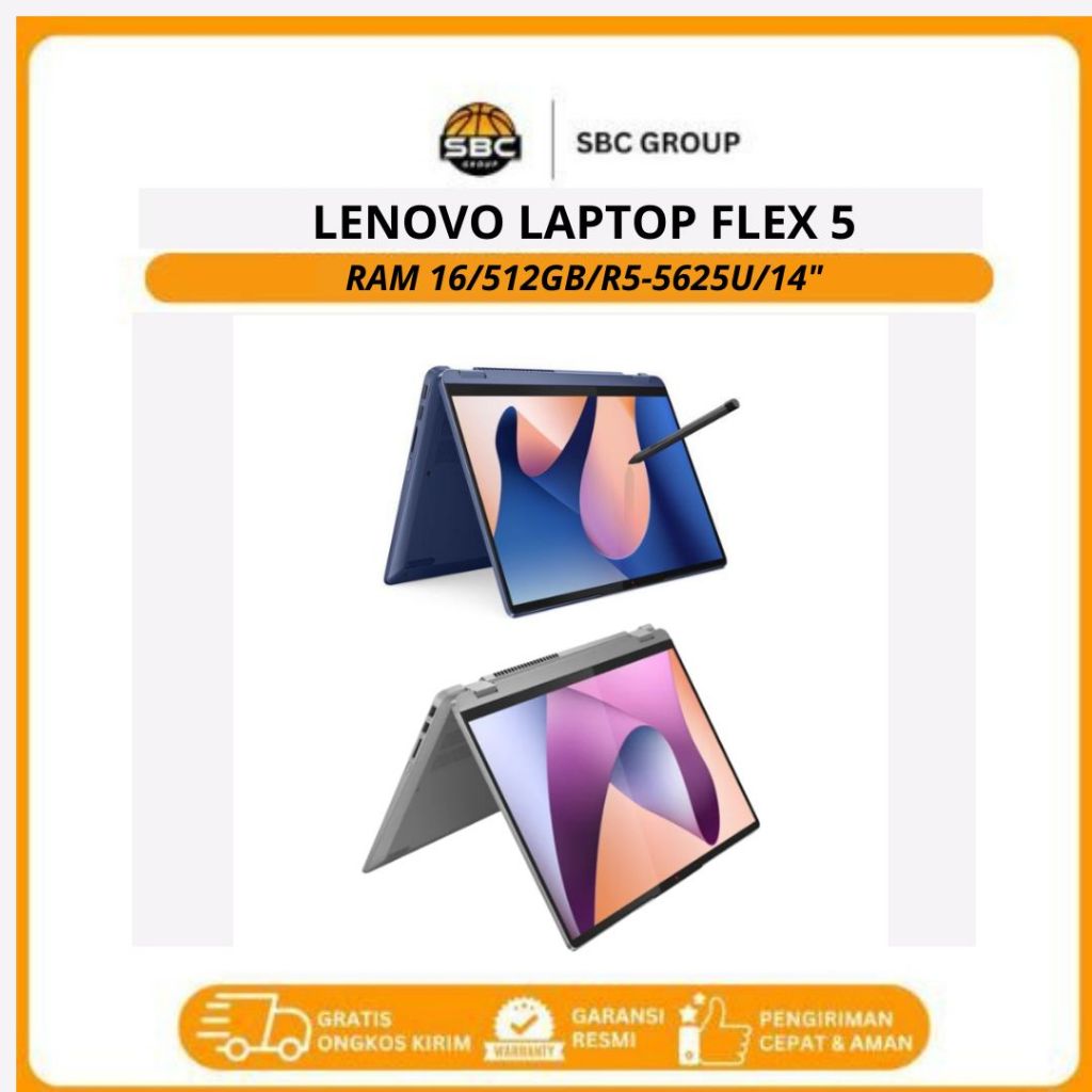 Laptop Lenovo flex 5 R5-5625U/16GB/512SSD