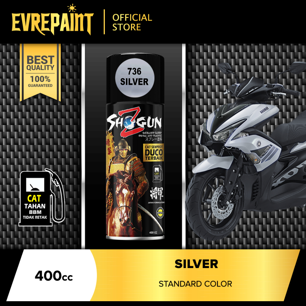 Cat Pilok Pilok Shogun Z Cat SemprotDuco Silver 736 400 CC / 400 ML