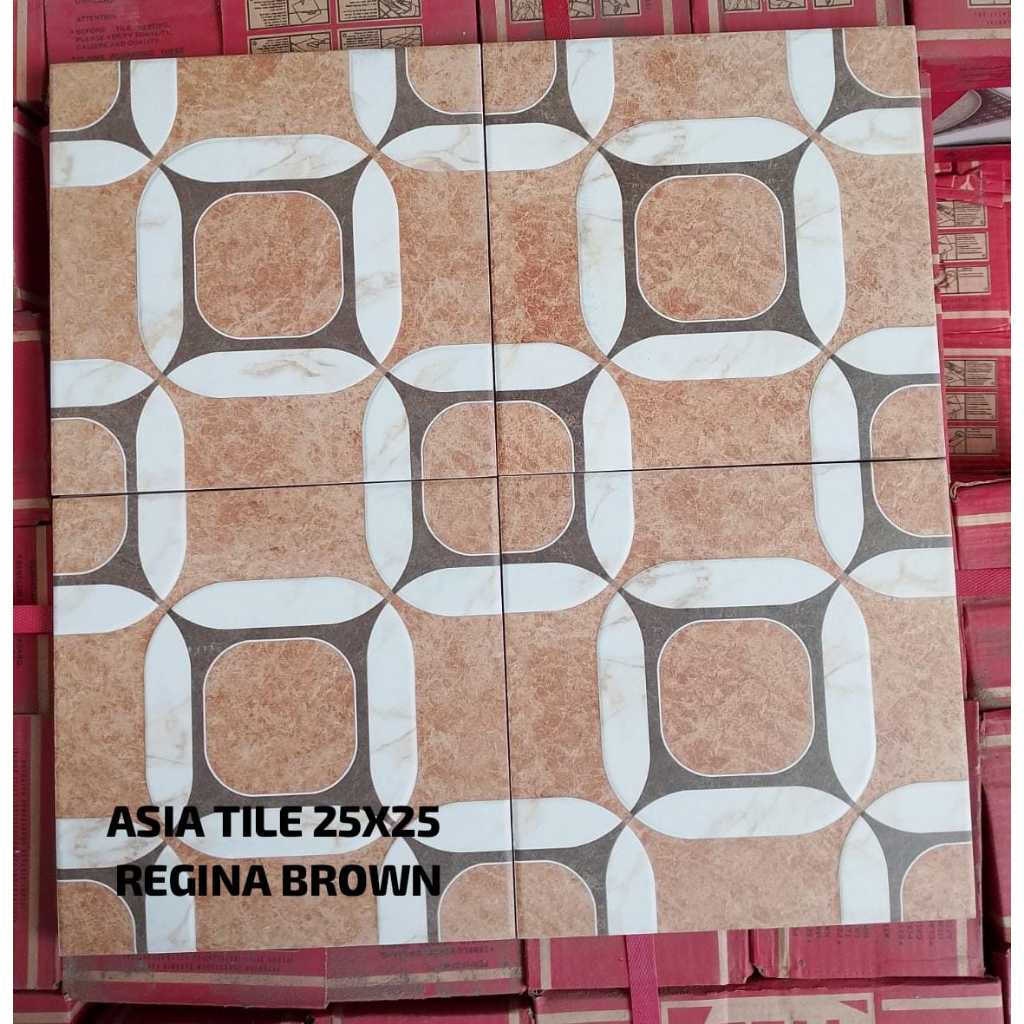 KERAMIK ASIA TILE 25x25 REGINA BROWN DAN GREY keramik lantai kamar mandi keramik lantai 25x25 kerami