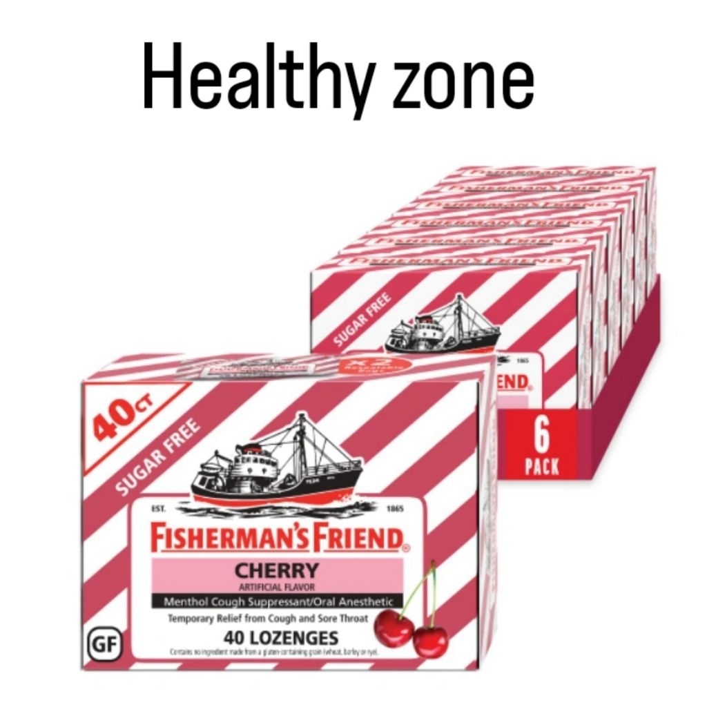 Fisherman's Friend Sugar Free Cherry (40 Lozenges) - Permen Batuk & Tenggorokan