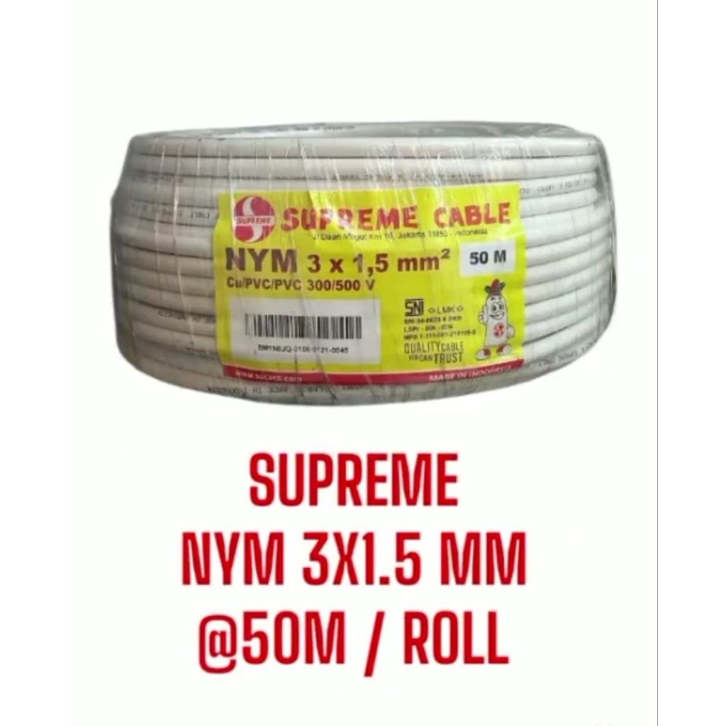 KABEL NYM 3X1,5MM SUPREME 50M/KABEL SUPREME NYM 3X1,5MM 50M ORIGINAL