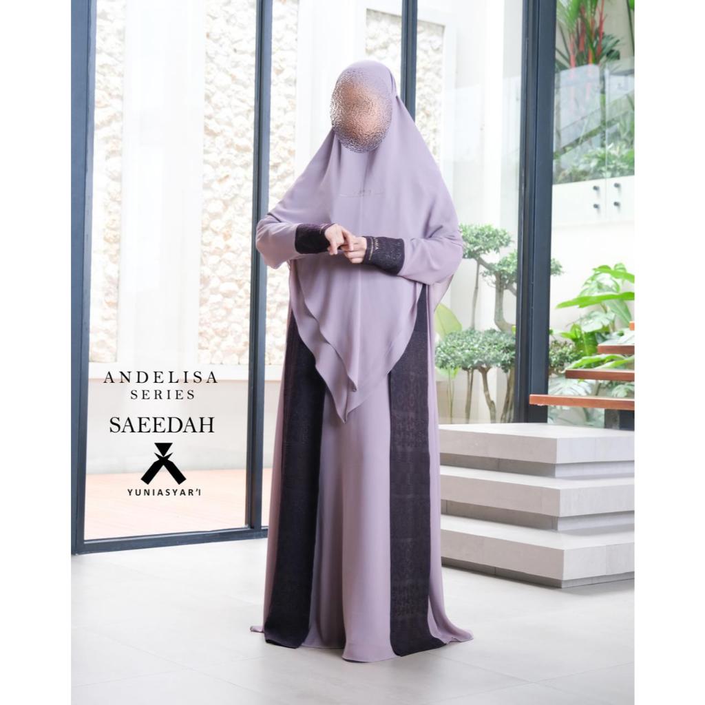 ANDELISA SAEEDAH DRESS SYARI SET BERGO PLUS OUTER YUNIA SYARI | DRESS MUSLIMAH | OUTER | SET BAJU MU