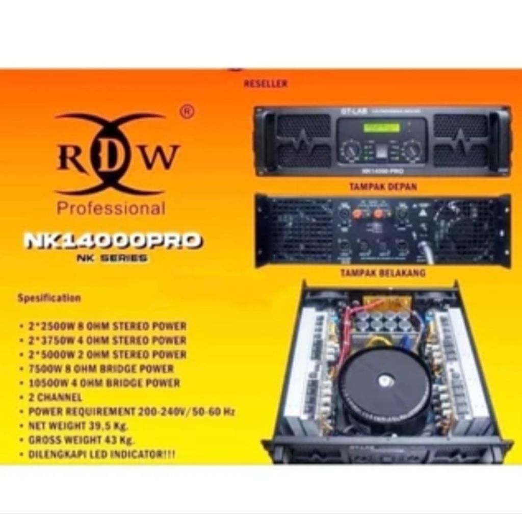 POWER AMPLIFIER GT LAB RDW NK 14000 PRO ORIGINAL NK-14000 PRO