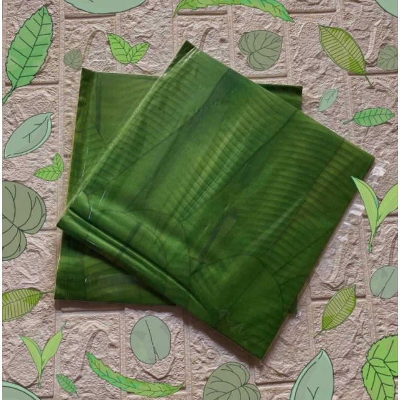 [uk. 25x26] Food Grade Kertas Nasi / Kertas Laminasi /Kertas Pembungkus Motif Daun