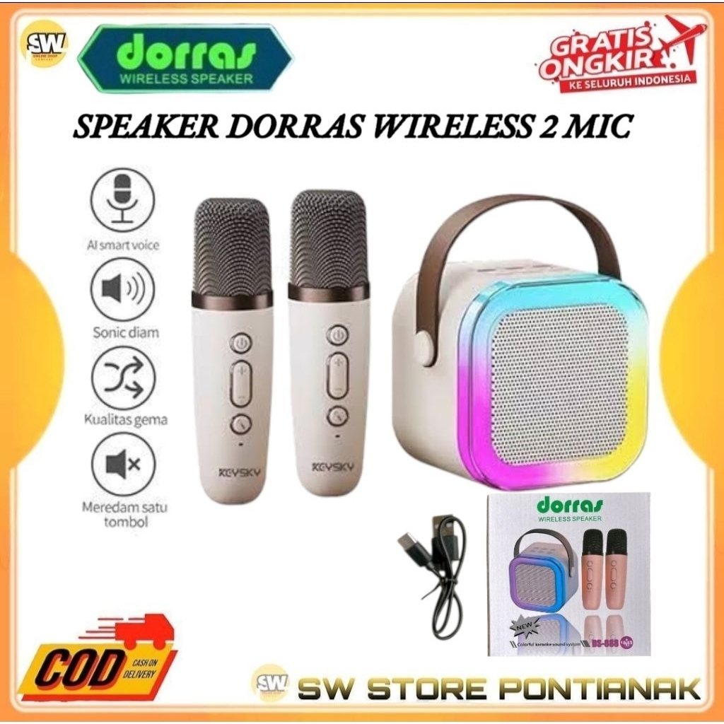 DORRAS SPEAKER WIRELESS MINI BLUETOOTH DORRAS DS-888 2MIC K15 / SPEAKER BLUETOOTH MINI DORRAS / SPEA