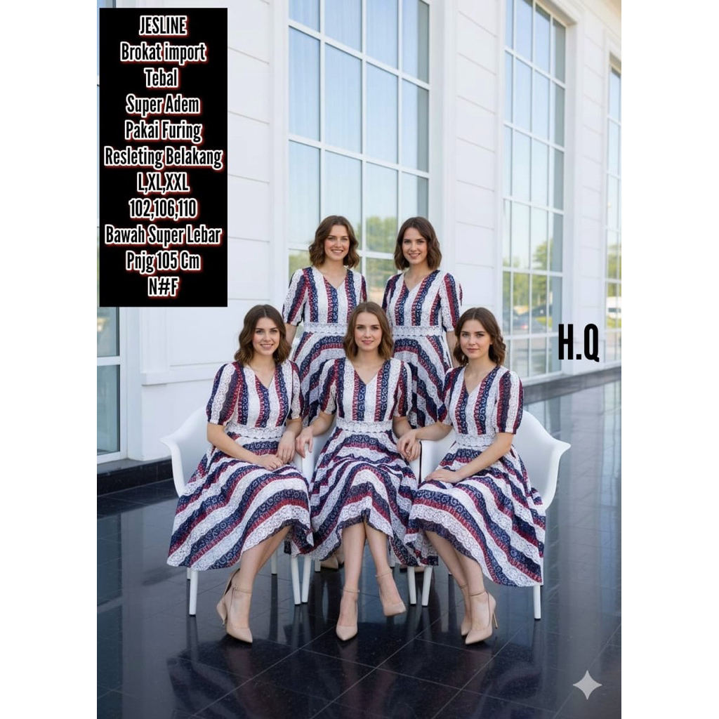 DRESS BROKAT WANITA GAUN PESTA