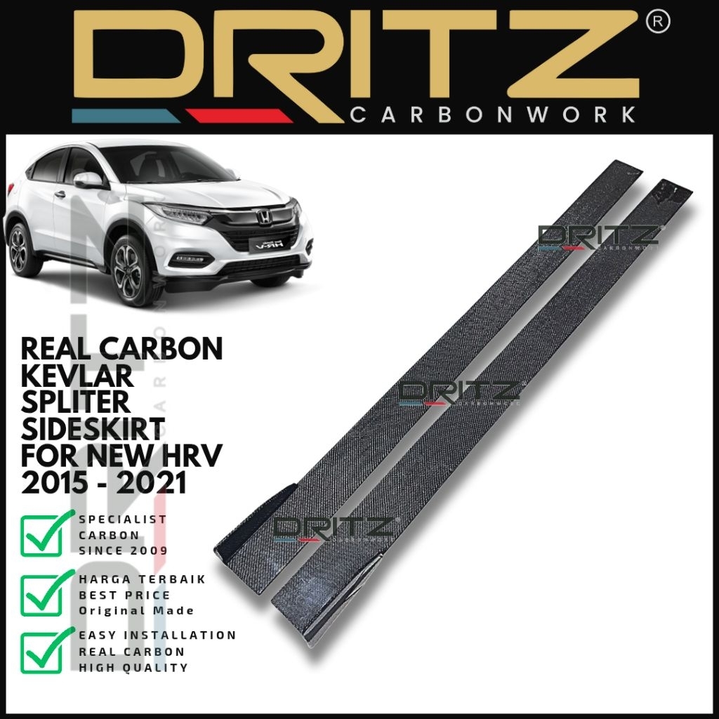 High Quality Carbon Kevlar Asli Spliter Side Skirt Honda HRV Jazz Gk5 Brio 2015 2021 aksesoris Varia