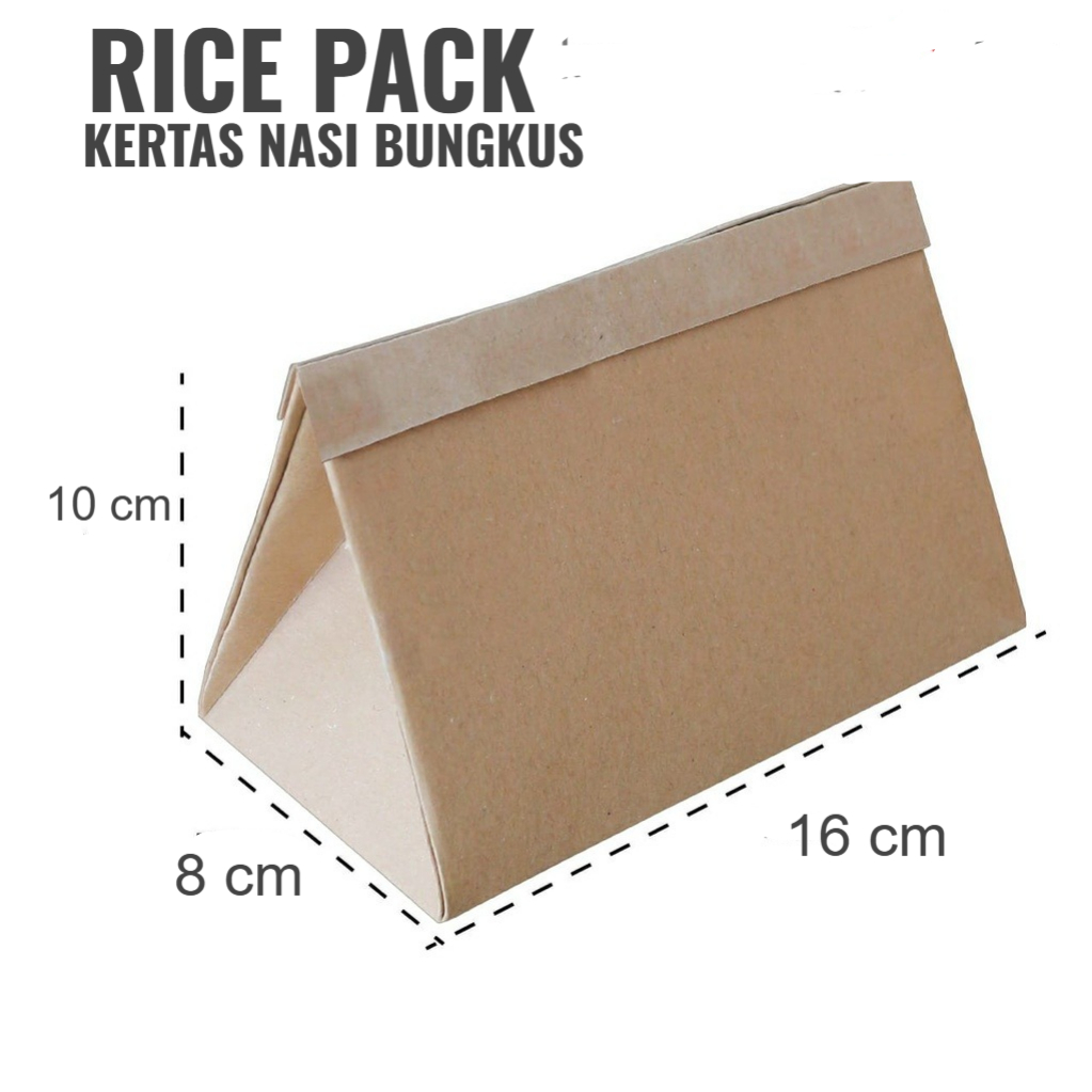 Bungkus Nasi kraft Kekinian 16X8X10 / Rice Pack Nasi Goreng Kwetiau Kraft Foodgrade / bungkus nasi p