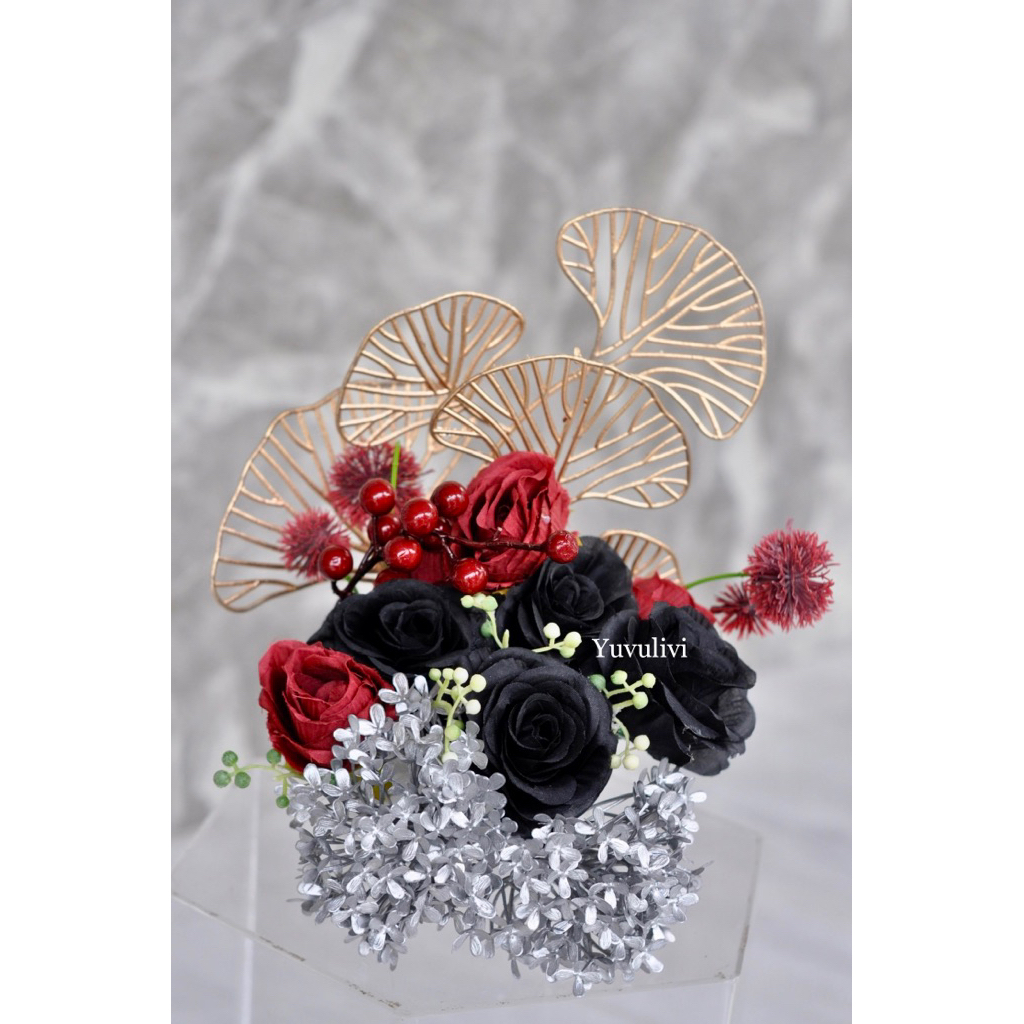 bunga artificial hiasan seserahan hantaran pernikahan