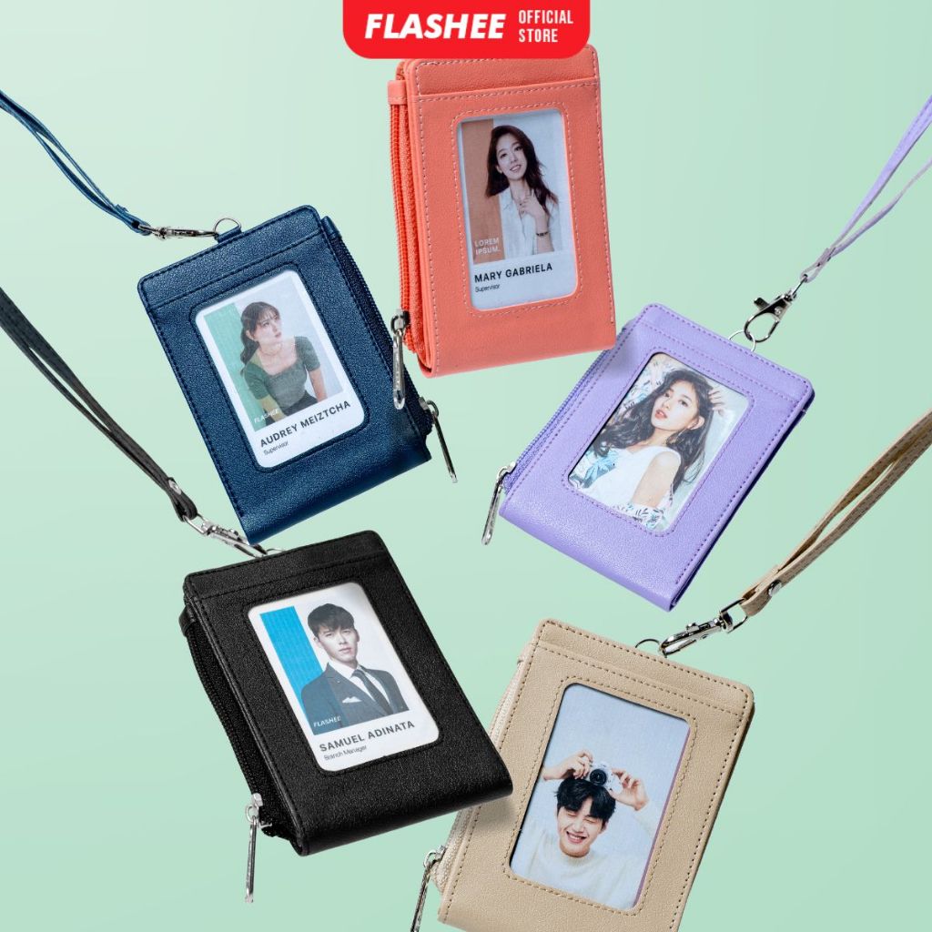 Flashee ID Card Hazel Lanyard Wallet Name Tag Dompet Lipat Lanyard ID Card