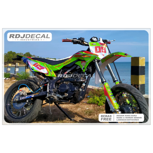 CUSTOM DECAL HOLOGRAM STICKER MOTOR DEKAL STIKER KROM CROM CHROM CROME PELANGI MAX DECAL KLX 150 S/L