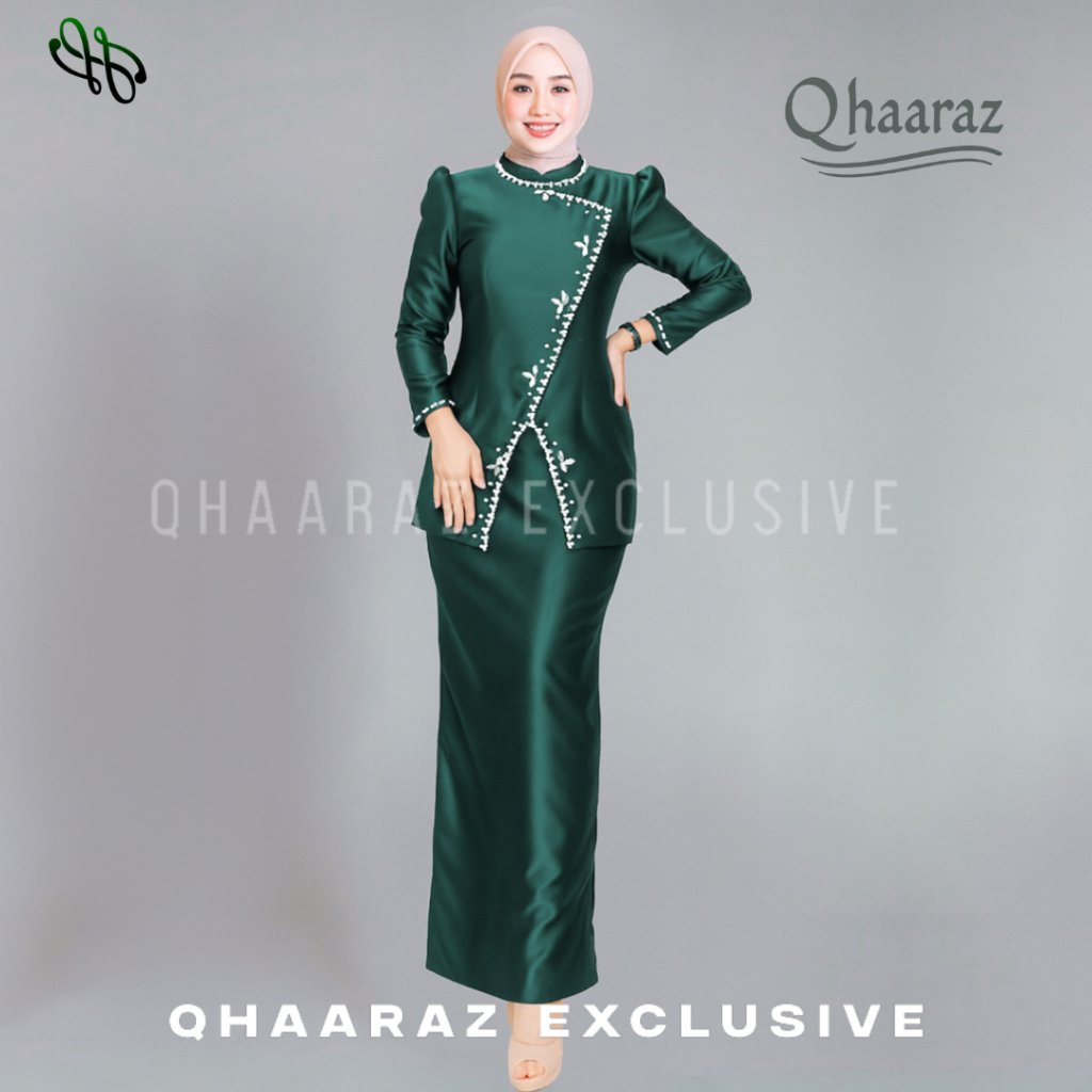 Zarine One Set Baju Kurung Melayu Wanita Modern Slimfit Setelan Pakaian Kondangan Tunik Kebaya Musli