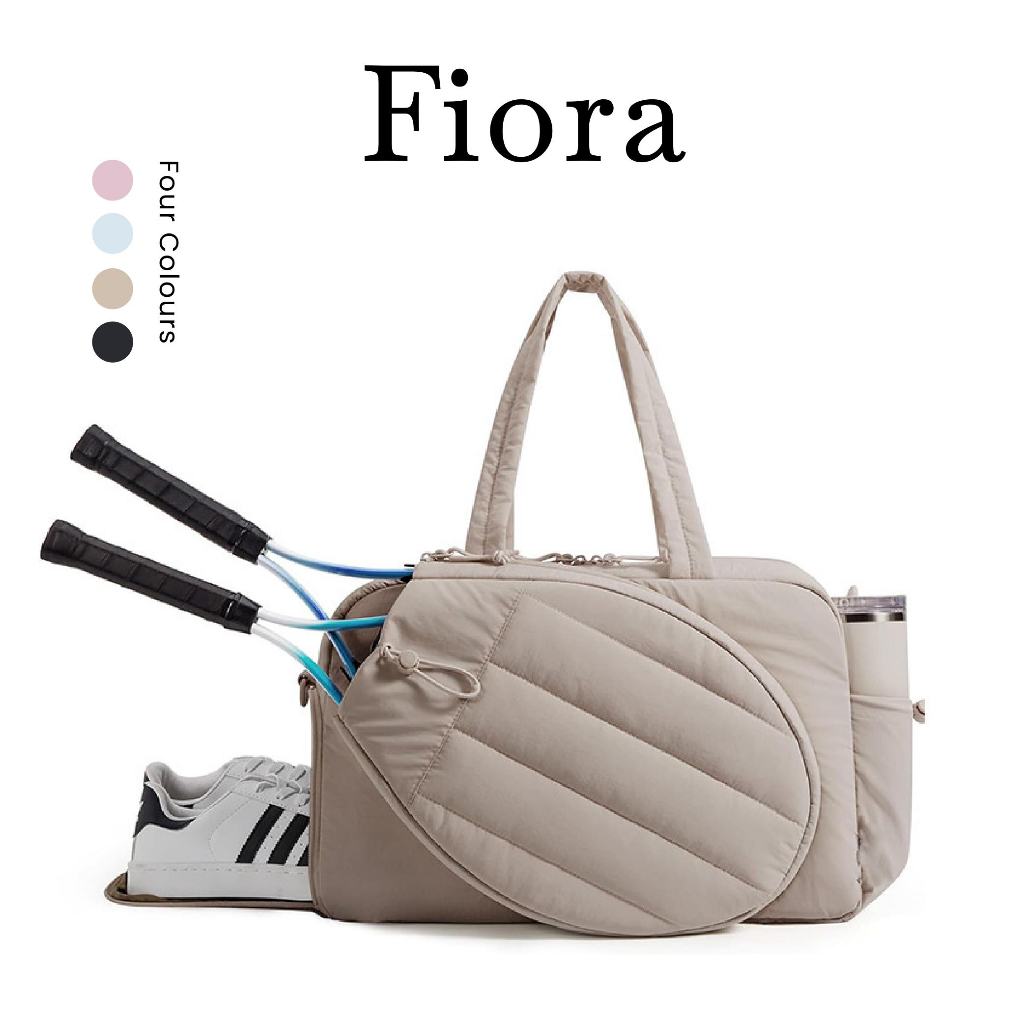 FIORA Tennis Padel Bag Puffy Stylish Sports Tote Bag Raket Gym Selempang Multi Compartment Unisex