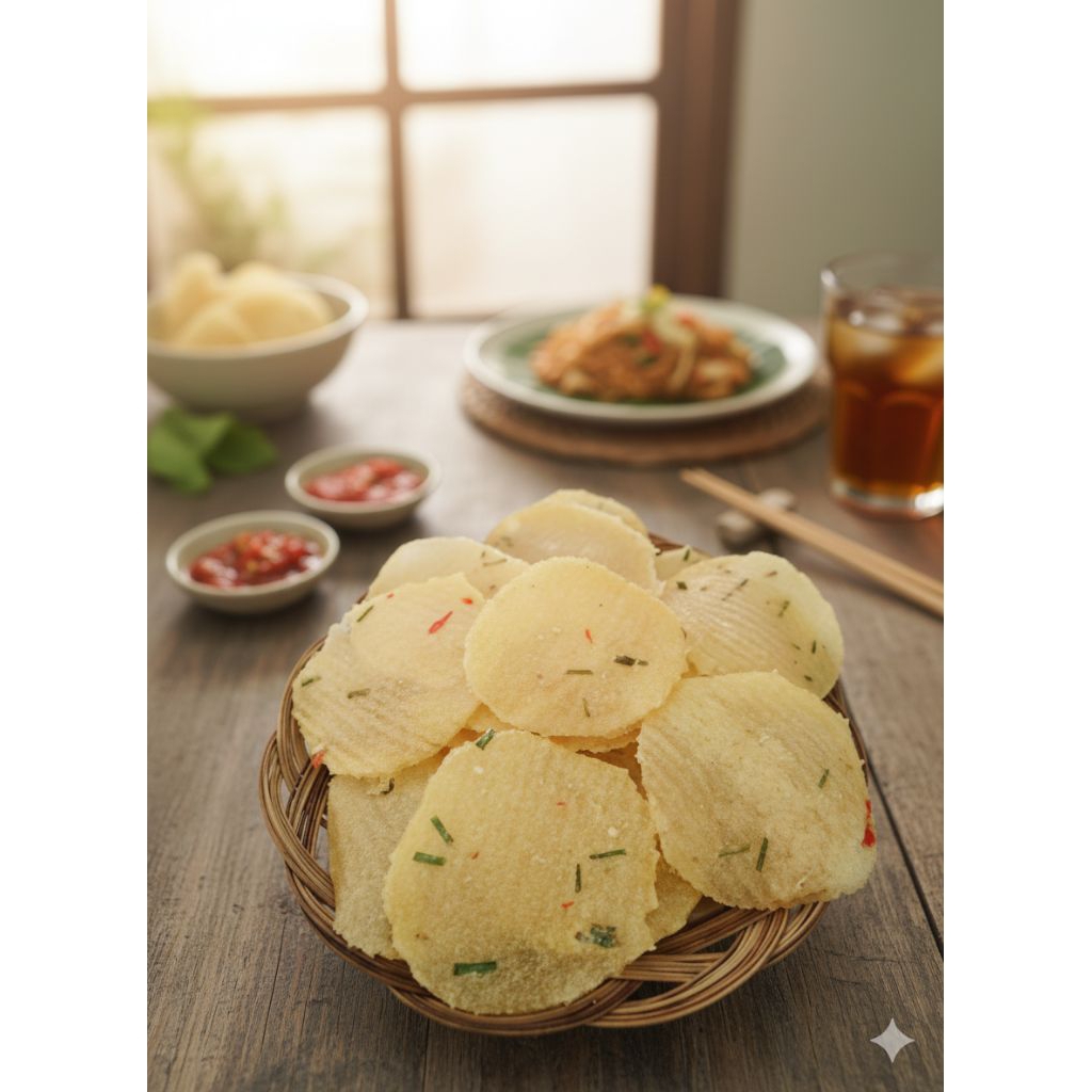 Opak Kecimpring Mentah 1kg Renyah Gurih Cemilan Tradisional Siap Goreng