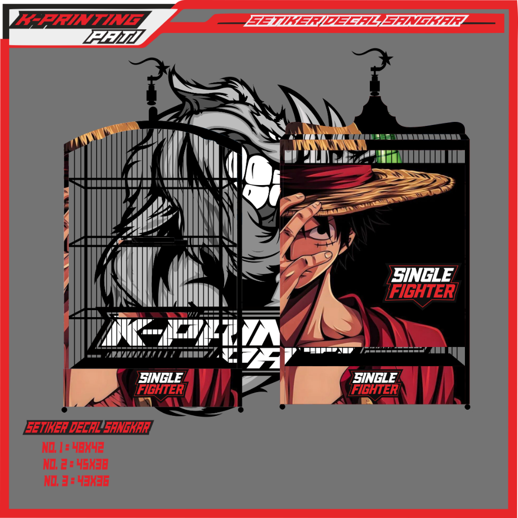 Stiker Decal SINGLE FIGHTER SANGKAR BURUNG sangkar burung kotak/koper burung cucak ijo dll