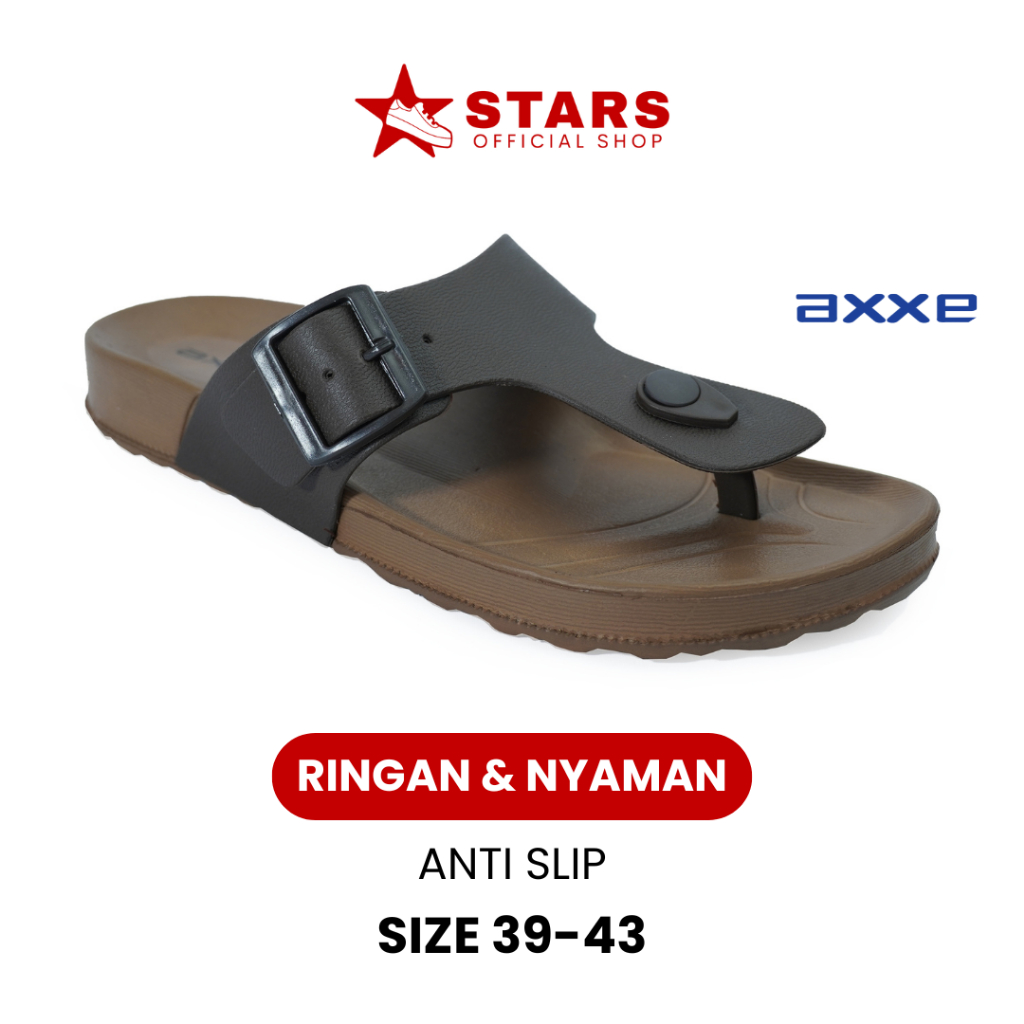 Sandal Jepit Pria Dewasa - Nyaman dan Awet - Axxe Colorado Coklat Size 39 - 43