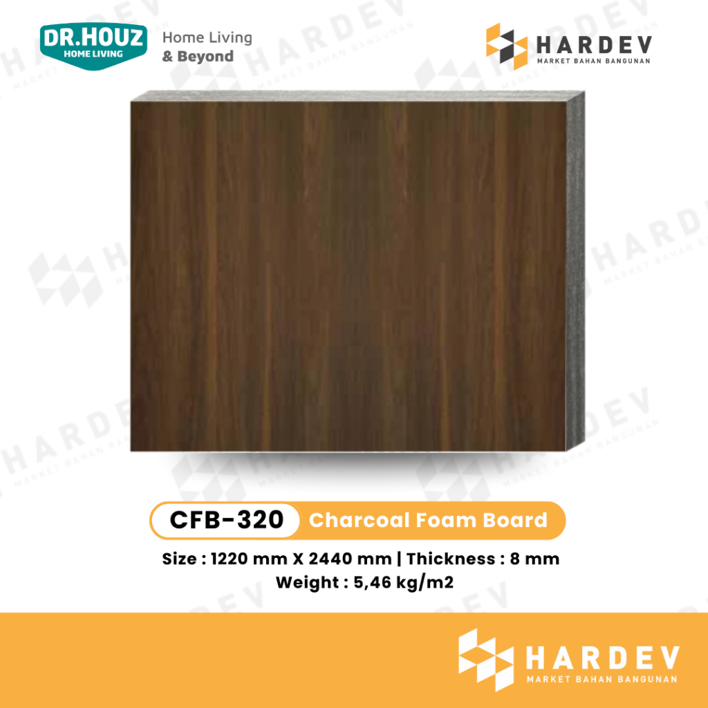 DR.HOUZ - Charcoal Foam Board - CFB 320 Wood (Wall Board)