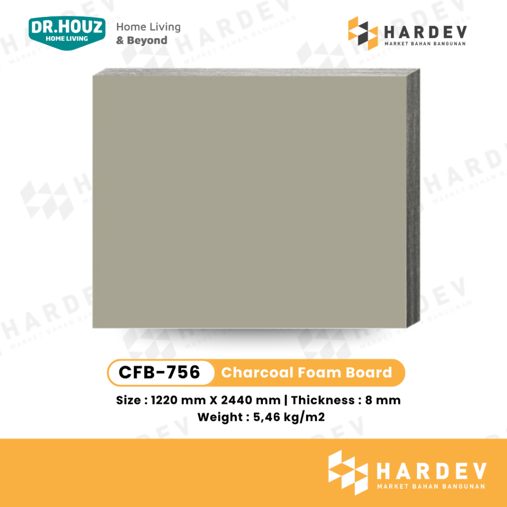 DR.HOUZ - Charcoal Foam Board - CFB 756 Skin (Wall Board)