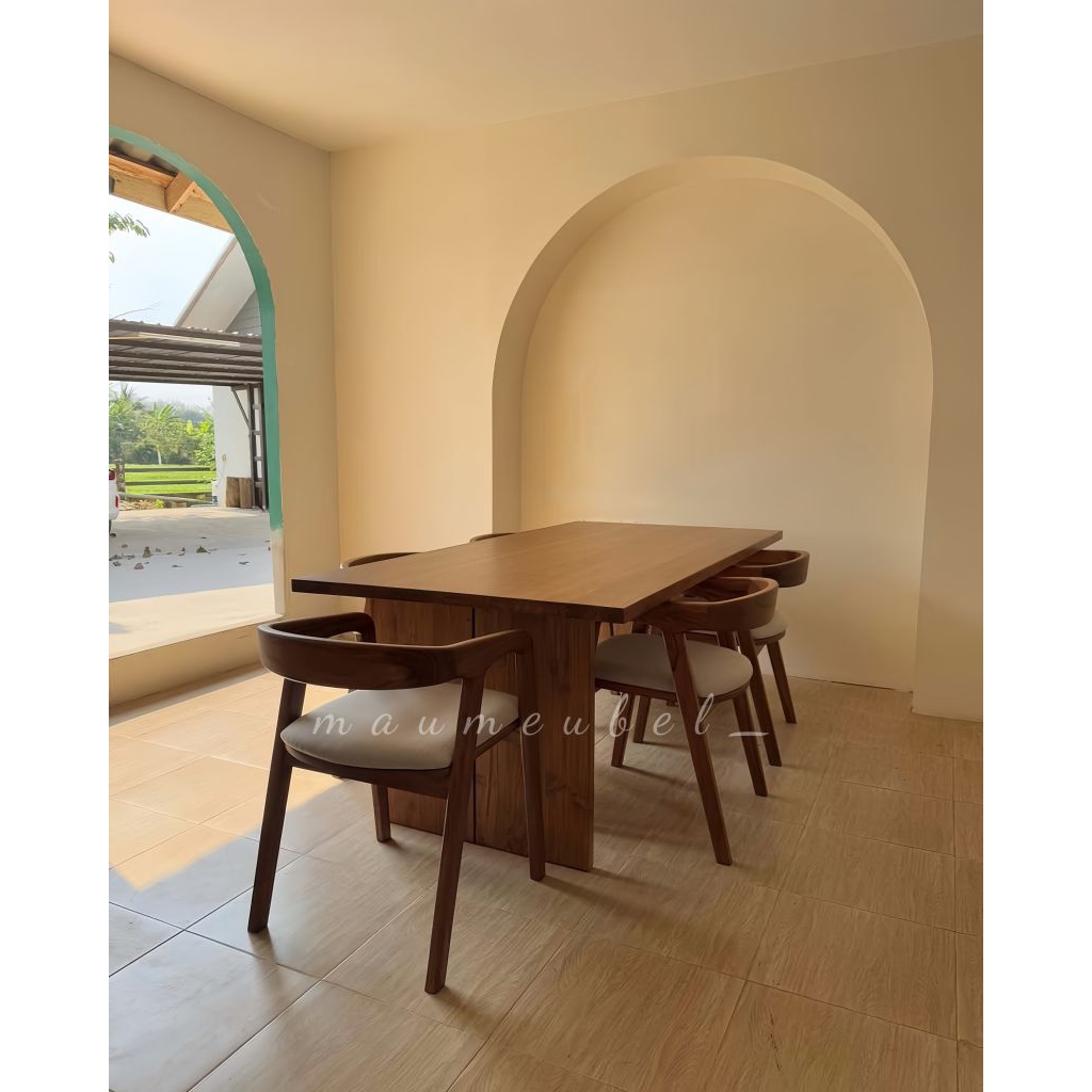 Meja makan model terbaru kursi 6 Meja makan kayu jati