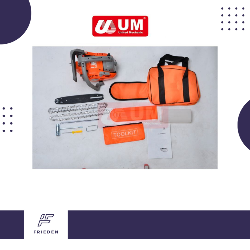 UM 2500: Gergaji Mesin Mini Bensin 2 Tak 25.4cc - Bar 10 Inci