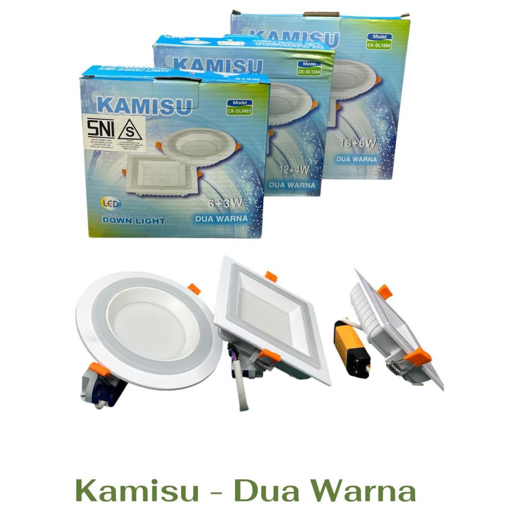 Kamisu Lampu Dua Warna Led Downlight Putih+Kuning