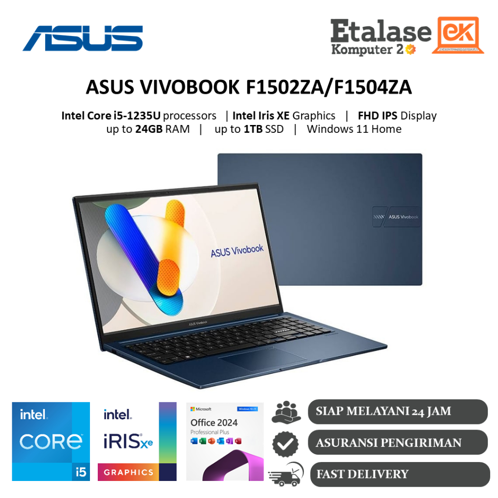 Laptop Asus Vivobook 15 F1502za Intel Core i5 1235U 24GB 1TB SSD 15.6 FHD IPS Windows 11 Home