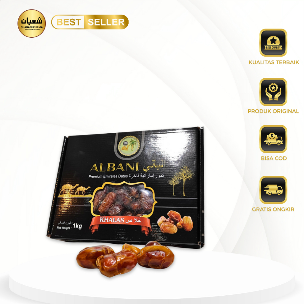 Kurma khalas 1 kg Premium ALBANI / Kurma Khalas 1 kg / Kurma khalas premium 1 kg / Shabani kurma