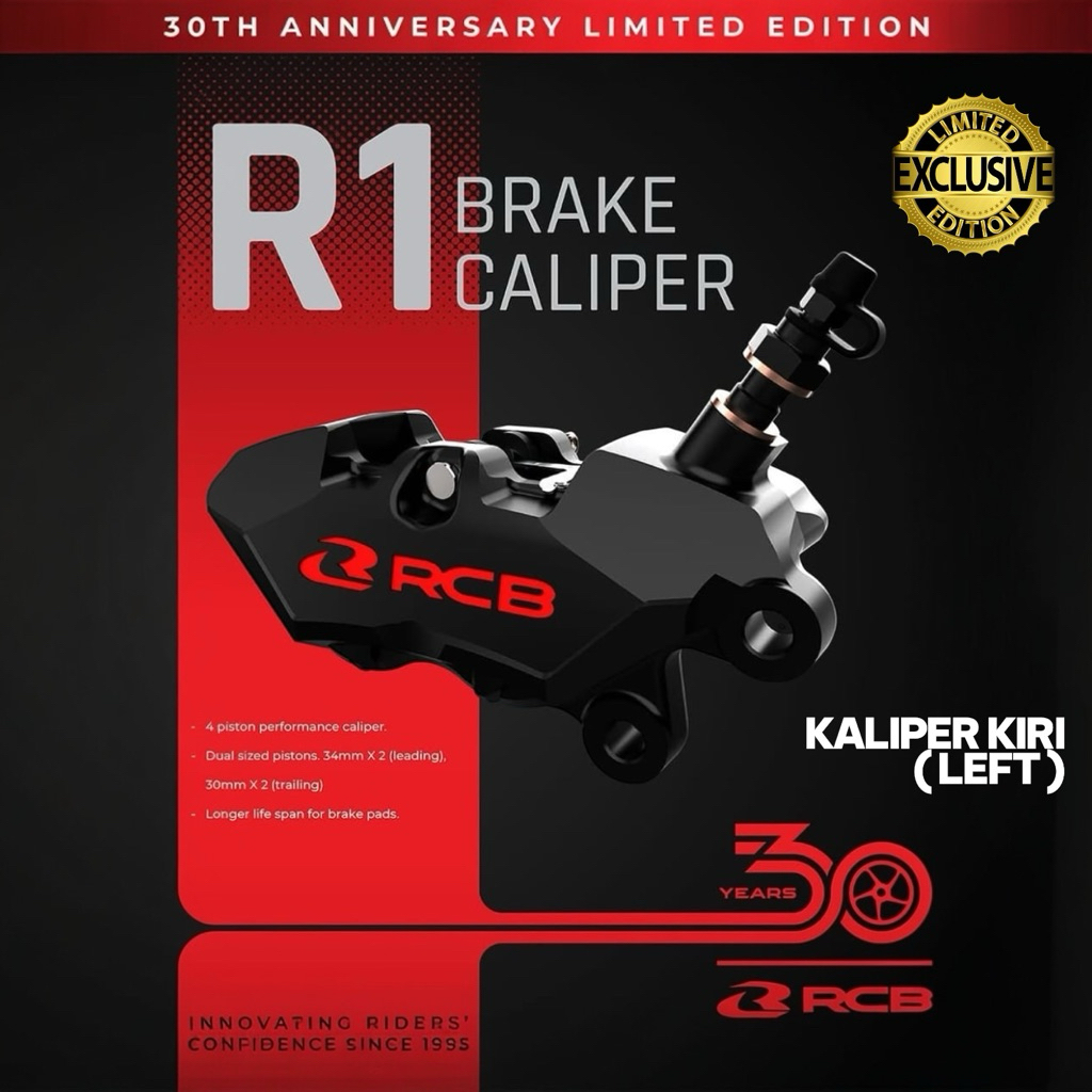 KALIPER DEPAN RCB R1 SERIES 4 PISTON (KIRI) KALIPER RCB R1